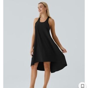 HALARA Black Racerback Hi‑Low Dress